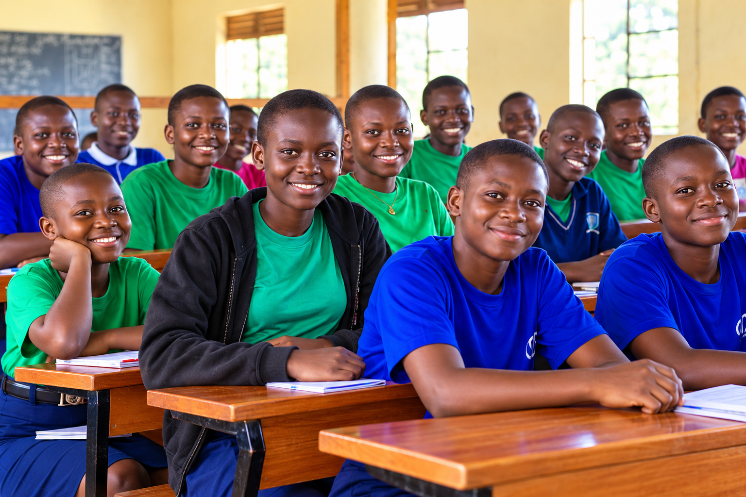Petra Kids students smiling together in Uganda